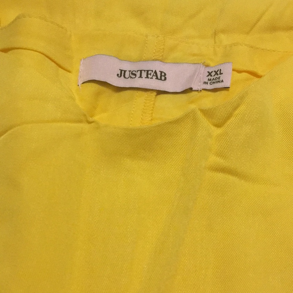 Ruffle Front Tank Dress. Yellow Color - Picture 8 of 9